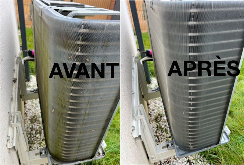 Entretien de climatisation à Péchabou (31320) par Climatise31 — avant / après, photo 1